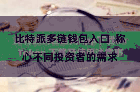比特派多链钱包入口  称心不同投资者的需求