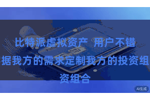 比特派虚拟资产  用户不错字据我方的需求定制我方的投资组合